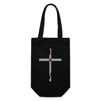 Jésus Croix Cœur Amour Croyants Cadeau - Sac à bouteille - noir - Devant