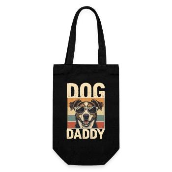 Dog father in retro style - Gift Bag for Bottles - black - Front