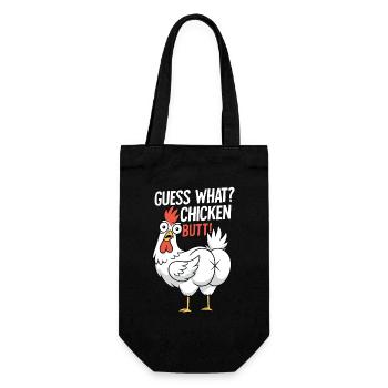 Chicken Butt Saying Cartoon - Gift Bag for Bottles - black - Front