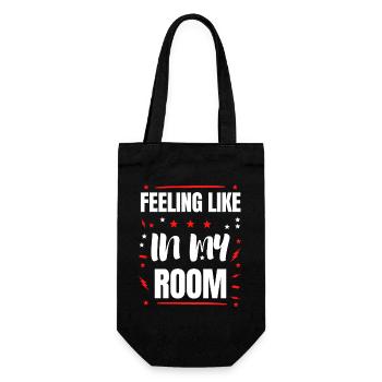 Fühle mich wie IN MEINEM ZIMMER - Geschenkbeutel für Flaschen - Schwarz - Vorne