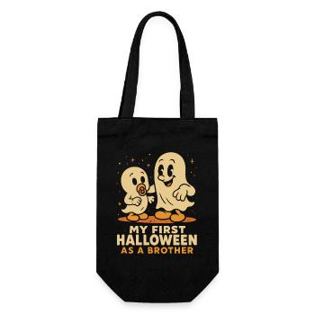 Mein erstes Halloween als Bruder süßer Geist - Geschenkbeutel für Flaschen - Schwarz - Vorne