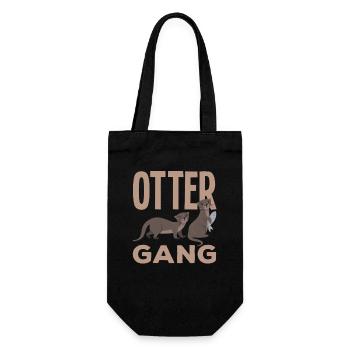 Sea otter gang cartoon otter - Gift Bag for Bottles - black - Front