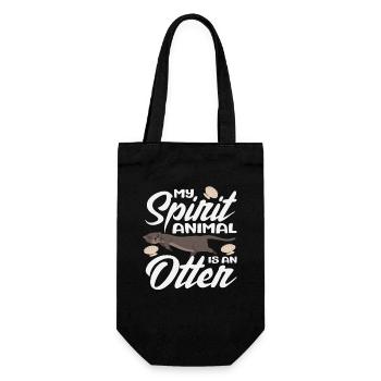 Cute Sea Otter Spirit Animal - Gift Bag for Bottles - black - Front