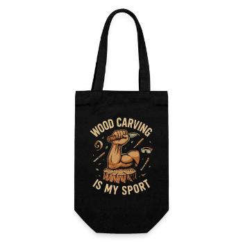 Wood carving is my sport - Gift Bag for Bottles - black - Front