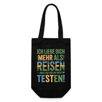 Ich Liebe Dich Mehr Als Reisen Humor - Geschenkbeutel für Flaschen - Schwarz - Vorne