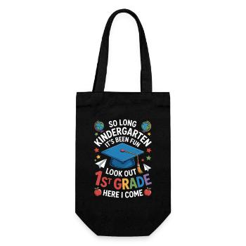 Goodbye Kindergarten Hello First Grade - Geschenkbeutel für Flaschen - Schwarz - Vorne