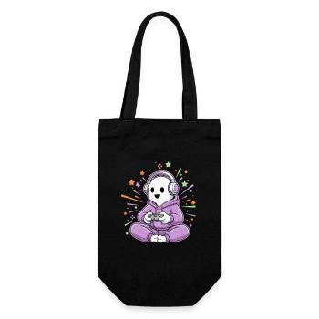 Halloween Gamer Cartoon Scary Gaming - Geschenkbeutel für Flaschen - Schwarz - Vorne