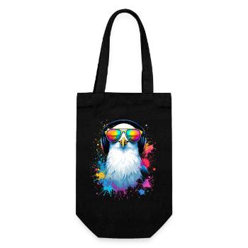 Oiseau mouette coloré avec des lunettes de soleil - Sac à bouteille - noir - Devant