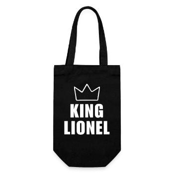 Lionel Nom avec Lettre L - Chemise Couronne Roi - Sac à bouteille - noir - Devant