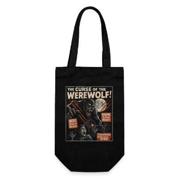 Der Fluch des Werwolfs Filmplakat Halloween - Geschenkbeutel für Flaschen - Schwarz - Vorne