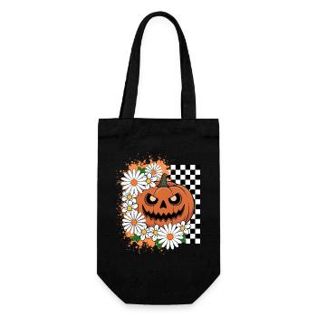 Citrouille Halloween | Jack o Lantern Floral - Sac à bouteille - noir - Devant