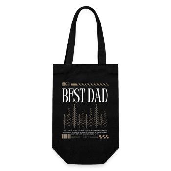 Bester Papa  - Geschenkbeutel für Flaschen - Schwarz - Vorne