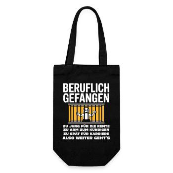 Büro & Job Kollegen Arbeiter lustiges Arbeiten - Geschenkbeutel für Flaschen - Schwarz - Vorne