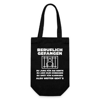 Büro & Job Kollegen Arbeiter lustiges Arbeiten - Geschenkbeutel für Flaschen - Schwarz - Vorne