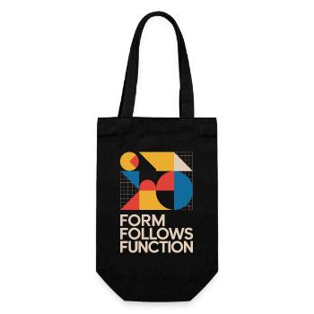 Bauhaus Form Follows Function Geometrische Kunst - Geschenkbeutel für Flaschen - Schwarz - Vorne