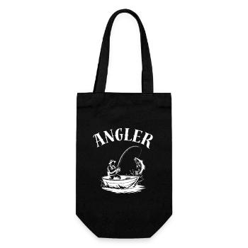 Angler Shirt for Birthday - Gift Bag for Bottles - black - Front