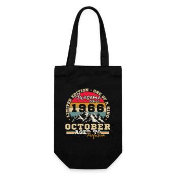 October 1966 Vintage Birthday Gift - Gift Bag for Bottles - black - Front