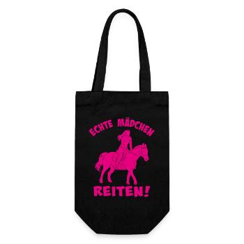 Real Girl Riding Silhouette - Gift Bag for Bottles - black - Front