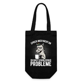 Sprich mich nicht an - mürrisches Einhorn, Kaffee - Sac à bouteille - noir - Devant