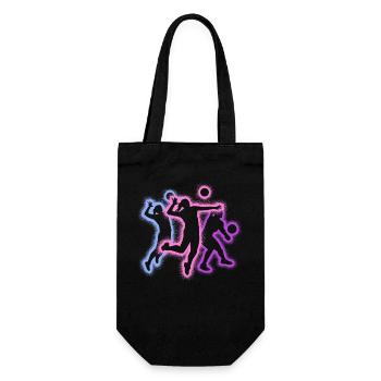 Volleyball Player Silhouettes Voleyballeriin - Gift Bag for Bottles - black - Front