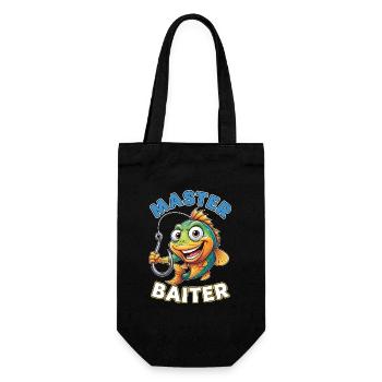Master Baiter – Funny Angler Saying - Gift Bag for Bottles - black - Front