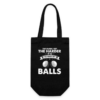 Harder To Find My Balls Golf Humor Quote - Gift Bag for Bottles - black - Front