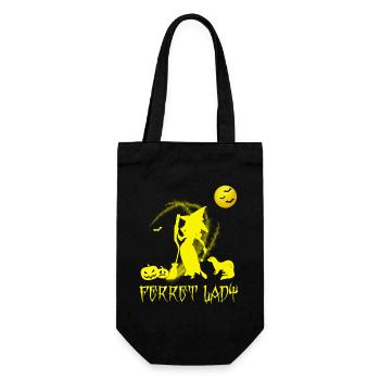 Ferret Lady Sorcière Halloween T-shirt drôle - Sac à bouteille - noir - Devant