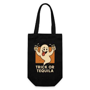 Trick Or Tequila Lustiges Halloween Party Kostüm - Geschenkbeutel für Flaschen - Schwarz - Vorne