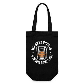 Whiskey Goes In Wisdom Comes Out - Gift Bag for Bottles - black - Front