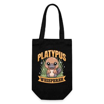 Funny aesthetic Kawaii Platypus - Gift Bag for Bottles - black - Front