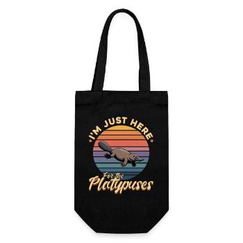 Funny aesthetic Kawaii Platypus - Gift Bag for Bottles - black - Front