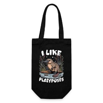 Esthétique amusante Kawaii Platypus - Sac à bouteille - noir - Devant