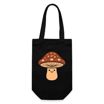 Pilz Süßes Lächeln - Geschenkbeutel für Flaschen - Schwarz - Vorne