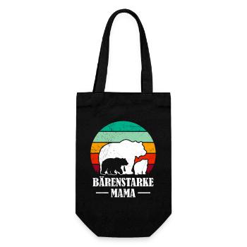 Expectant mother BEARS STRONG MAMA Funny - Gift Bag for Bottles - black - Front
