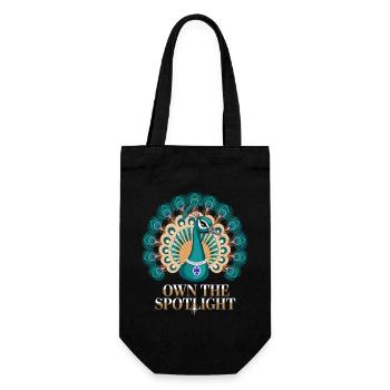 Peacock motif: Own The Spotlight with elegance and - Gift Bag for Bottles - black - Front