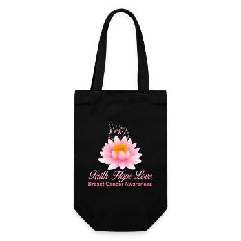 Cancer Faith Hope Love Awareness Shirt - Gift Bag for Bottles - black - Front