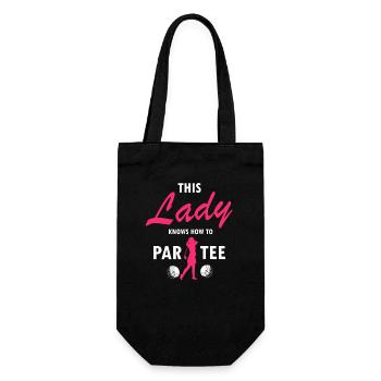 Funny Golf Quote for Introverts Who Like Silence - Gift Bag for Bottles - black - Front