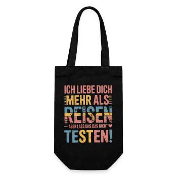I love you more than traveling but - Gift Bag for Bottles - black - Front