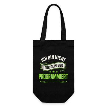 I'm Not Programmed For Your Ego T-Shirt Sp - Gift Bag for Bottles - black - Front