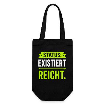 Status: Exists is enough – funny saying - Gift Bag for Bottles - black - Front
