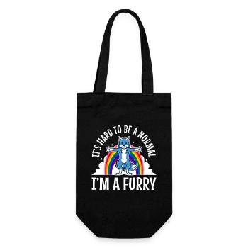 It's Hard To Be A Normal I'm A Furry - Geschenkbeutel für Flaschen - Schwarz - Vorne