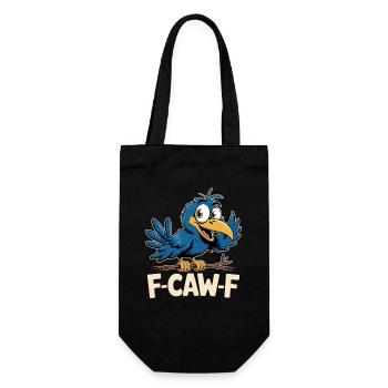 F-Caw-F Meme Krähe - Geschenkbeutel für Flaschen - Schwarz - Vorne