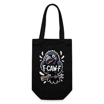 F-Caw-F Meme Krähe - Geschenkbeutel für Flaschen - Schwarz - Vorne