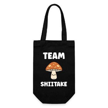 Team Shiitake: kawaii mushroom - Gift Bag for Bottles - black - Front