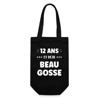 12 years old already handsome - Gift Bag for Bottles - black - Front