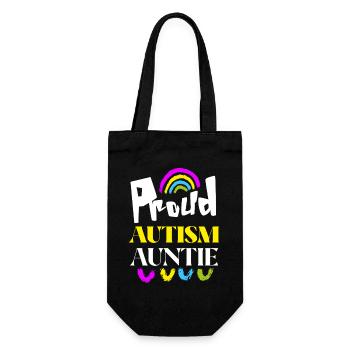 Proud Autism Auntie, Support Autism Awareness - Gift Bag for Bottles - black - Front