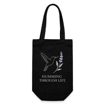 Funny Hummingbird Mem Tiny Bird Big Energy - Gift Bag for Bottles - black - Front