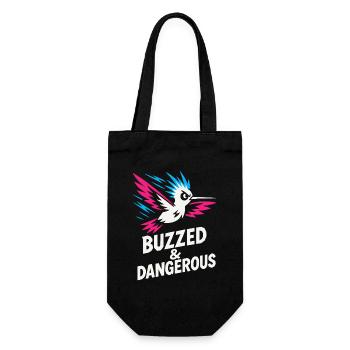 Funny Hummingbird Mem Tiny Bird Big Energy - Gift Bag for Bottles - black - Front