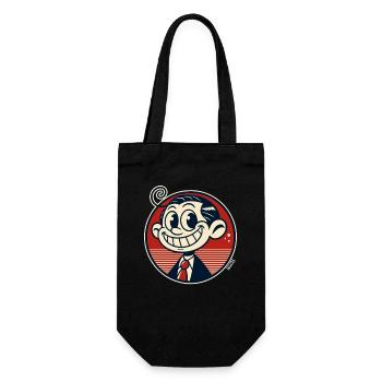 Funny little retro comic man - Gift Bag for Bottles - black - Front