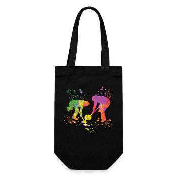 Curler Winter Sports Curling - Gift Bag for Bottles - black - Front